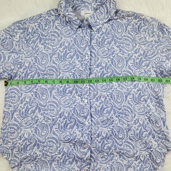 Japna -264 Hawaiian Shirt Paisley Light Blue Short Sleeve Button Down Medium - Picture 5 of 5